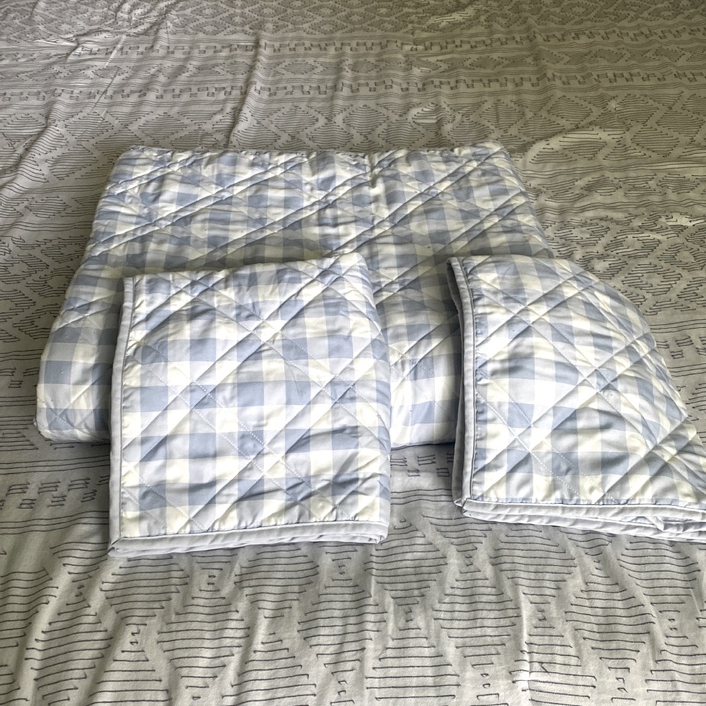 Light Blue Queen Quilt Comforter UGG PRISCILLA QUEEN COVERLET 3PC SET